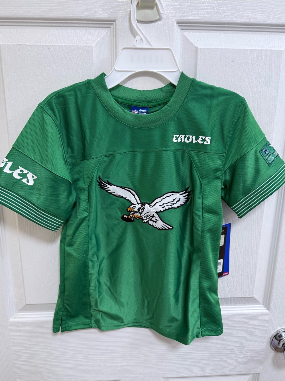NWT NFL Kids Philadelphia Eagles Kelly Green Jersey Top, Size 7
